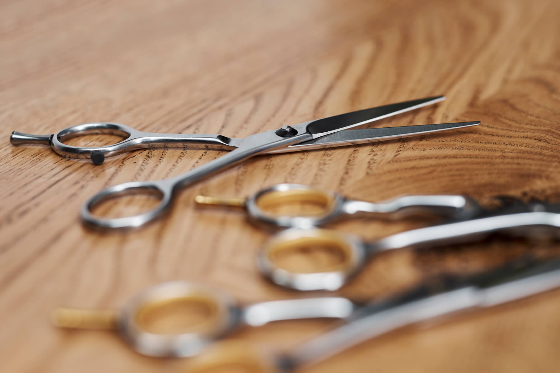 Close Up of Professional Scissors in Reverence Hair Studio